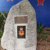 The Memorial stone, with the plaque commemorating the 50th anniversary of the end of Australia's involvement in Vietnam