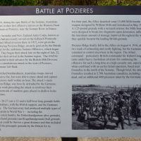 The panel commemorating the Battle at Pozieres