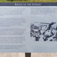 The panel commemorating the Battle of the Somme