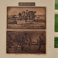 The plaque commemorating the Second World War and the Korean War