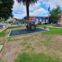 The M2A2 105-millimetre howitzer in place in the park