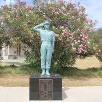 The statue of a Portsea cadet honours all those who have served and commemorates those graduates who died