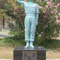 The statue of a Portsea cadet honours all those who have served and commemorates those graduates who died