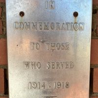 World War 1 Plaque