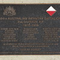The plaque commemorating the 24th Australian Infantry Battalion of the First World War