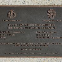 The plaque commemorating the 5th/7th Battalion (Mechanised) of The Royal Australian Regiment