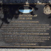 The plaque commemorating the 41st Australian Infantry Battalion of the First World War