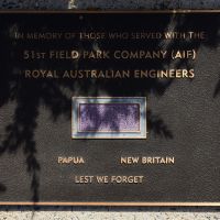 The plaque commemorating the 51st Field Park Company (AIF), Royal Australian Engineers of the Second World War