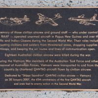The plaque commemorating the Civilian Aircrew and Ground Staff who provided support to Australian forces during the Second World War