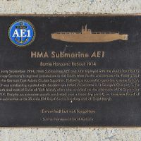 The plaque commemorating HMA Submarine AE1