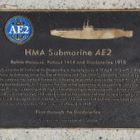 The plaque commemorating HMA Submarine AE2