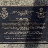 The plaque commemorating No. 37 Squadron of the Royal Australian Air Force