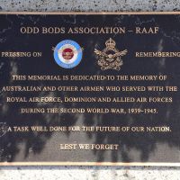 The plaque commemorating the Odd Bods Association of the Royal Australian Air Force