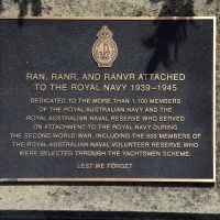 The plaque commemorating RAN, RANR and RANVR personnel attached to the Royal Navy during the Second World War