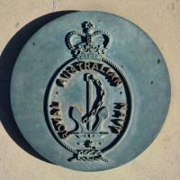 The Royal Australian Navy emblem on the National Service Memorial