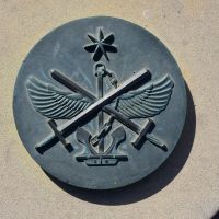 The Australian Defence Force emblem on the National Service Memorial