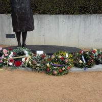 The base of artwork on the day it was dedicated