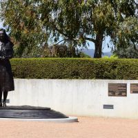 The statue with descriptive panels