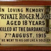 Private Roger M Jones Memorial Plaque