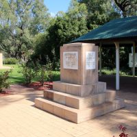 St George, Queensland, War Memorial Precinct with Pilot's Memorial and Remembrance Wall in the Background