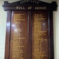 Canbeleco Roll of Honour Located within the Cobar Memorial Services Club