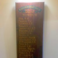 Mildura Golf Club World War I Roll of Honour Board