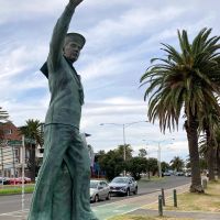 "Answering The Call" Naval Statue Located on Beach Street Port Melbourne Opposite the Original Site of HMAS Lonsdale