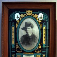 Private R Boss AIF (14th Battalion) Framed Photograph and Service History Display Located in the Great Cobar Museum 