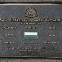 The plaque commemorating the 2/4th Australian Infantry Battalion of the Second World War