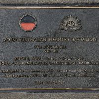 The plaque commemorating the 2/31st Australian Infantry Battalion of the Second World War