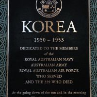 Korea 1950 - 1953 Commemorative Plaque Located within St Paul's Cathedral, Melbourne