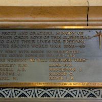 Old Choir Boys' Association World War II Commemorative Plaque Located within St Paul's Cathedral, Melbourne