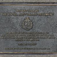 The plaque commemorating the 9th Battalion, the Royal Australian Regiment