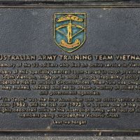 The plaque commemorating the Australian Army Training Team Vietnam