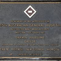 The plaque commemorating the 2/5th Australian General Hospital of the Second World War