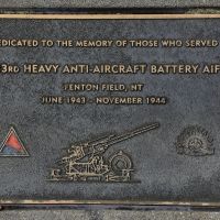 The plaque commemorating the 133rd Heavy Anti-Aircraft Battery of the Second World War