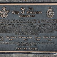 The plaque commemorating No. 23 (City of Sydney) Squadron of the Second World War