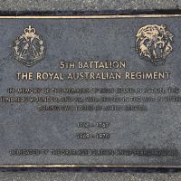 The plaque commemorating the 5th Battalion of The Royal Australian Regiment