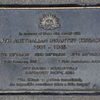 The plaque commemorating the 29th Australian Infantry Brigade