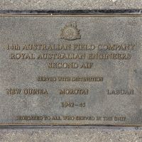 The plaque commemorating the 14th Australian Field Company RAE of the Second World War