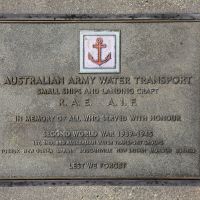 The plaque commemorating Australian Army Water Transport of the Second World War