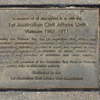 The plaque commemorating the 1st Australian Civil Affairs Unit