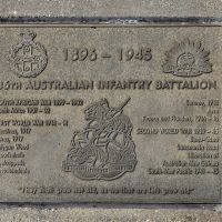 The plaque commemorating the 36th Australian Infantry Battalion
