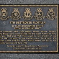The plaque commemorating the 7th Destroyer Flotilla RAN of the Second World War