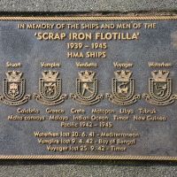 The plaque commemorating the RAN ships of the Second World War named the 'Scrap Iron Flotilla' by enemy propaganda