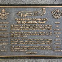 The plaque commemorating Transport Command 33 Squadron RAAF of the Second World War
