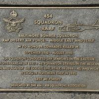 The plaque commemorating 454 Squadron RAAF of the Second World War