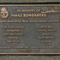 The plaque commemorating HMAS Bundaberg of the Second World War
