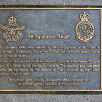 The plaque commemorating 36 Squadron of the RAAF