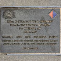 The plaque commemorating the 2/6th Australian Field Regiment RAA